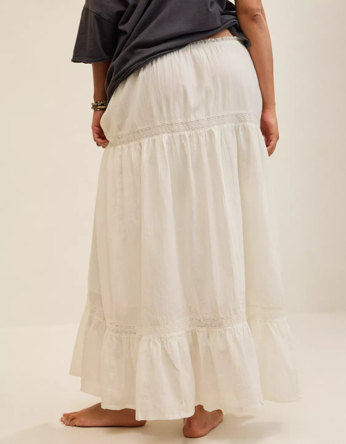 Aerie Lace Trim Maxi Skirt | American Eagle Outfitters (US & CA)