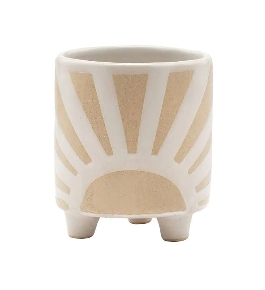 Napco Sunbeam Footed Ivory 4 x 3.5 Ceramic Cache Pot | Amazon (US)