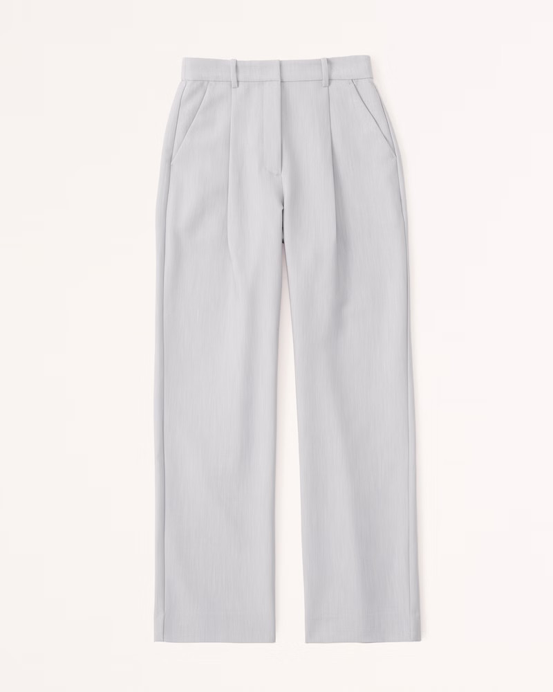 Tailored Relaxed Straight Pant | Grey Work Pants | Spring Pants Outfits | Spring Fashion 2023 | Abercrombie & Fitch (US)