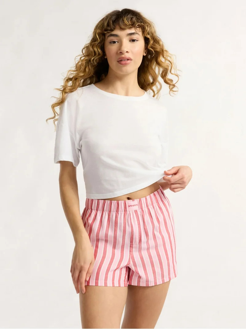 Joyspun Women's Woven Pajama Boxer Shorts, 3'' Inseam, Sizes XS-3X | Walmart (US)