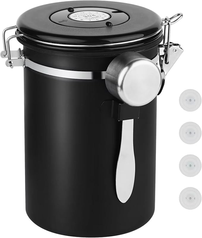 Ohtomber Coffee Canister Storage Container - 22OZ Stainless Steel Airtight Coffee Bean Storage Gr... | Amazon (US)