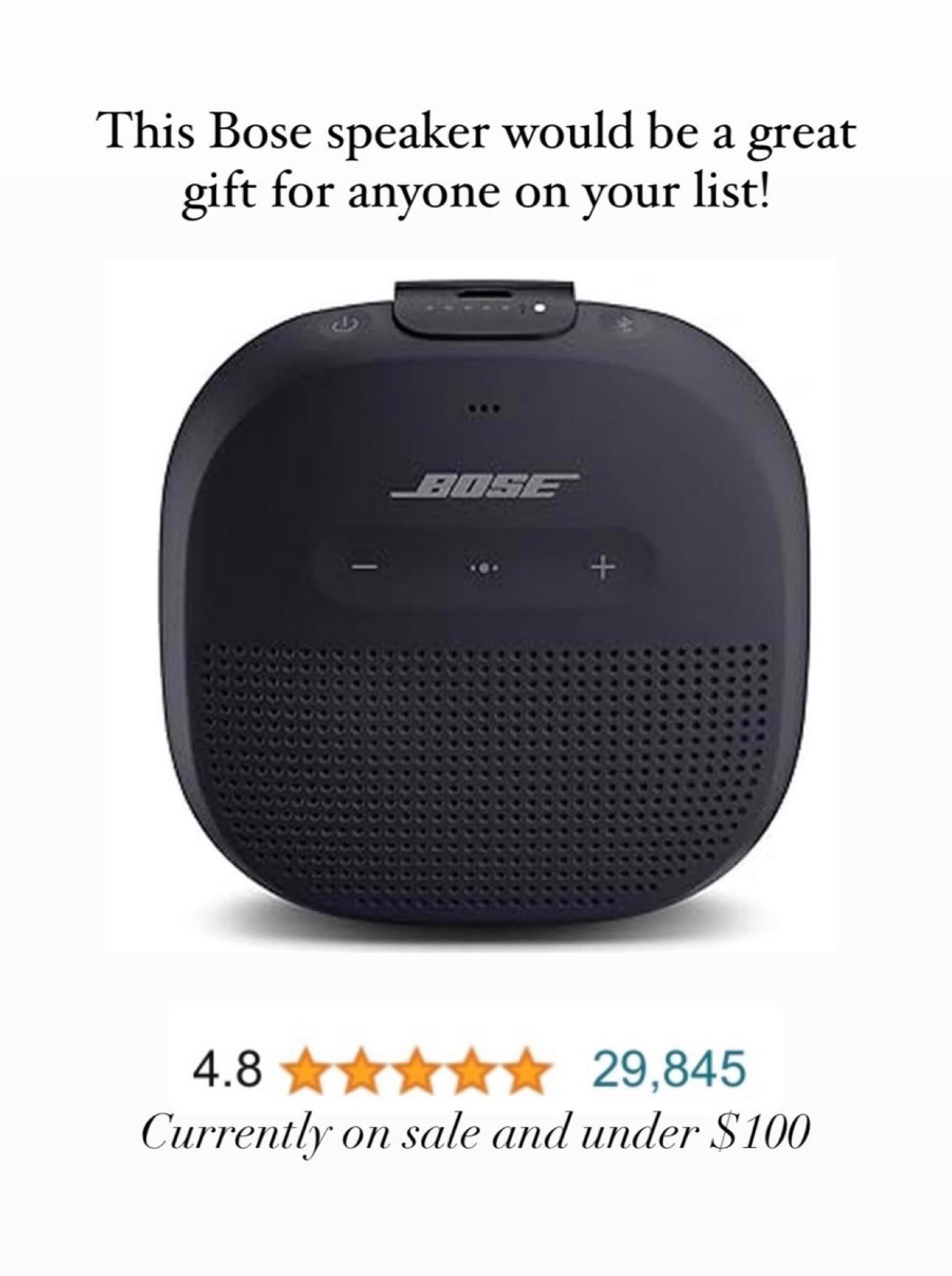 This speaker would be a great gift for anyone on your list! Currently on sale and under $100, gifts for him, gifts for her, gift idea, Amazon gifts, Amazon find, #LaidbackLuxeLife

Follow me for more fashion finds, beauty faves, and lifestyle, home decor, sales and more! So glad you’re here!! XO, Karma

#LTKGiftGuide #LTKCyberWeek #LTKsalealert