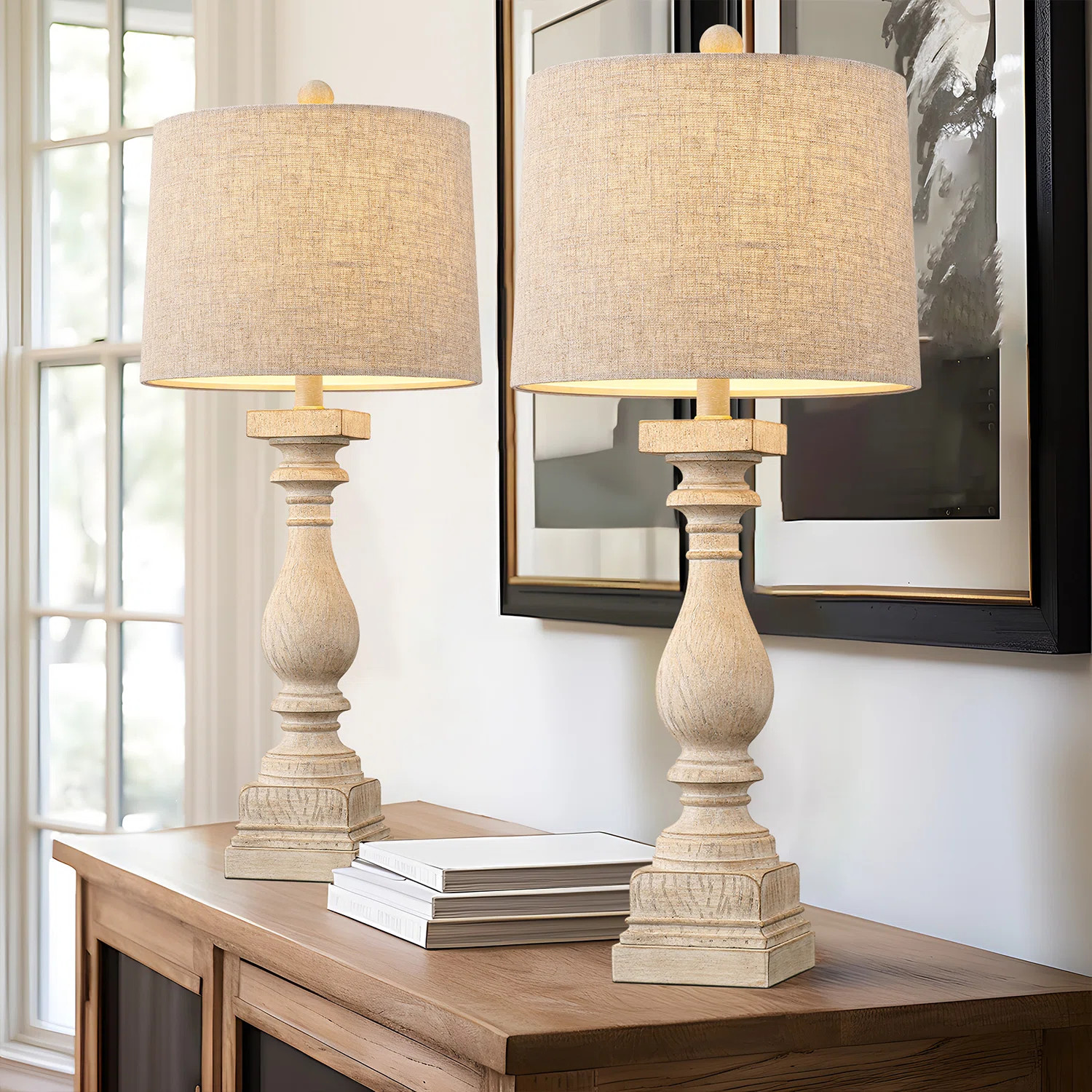 Analisia 27.5＂resin table lamp set with USB for bedroom,living room and study room (Set of 2) | Wayfair North America