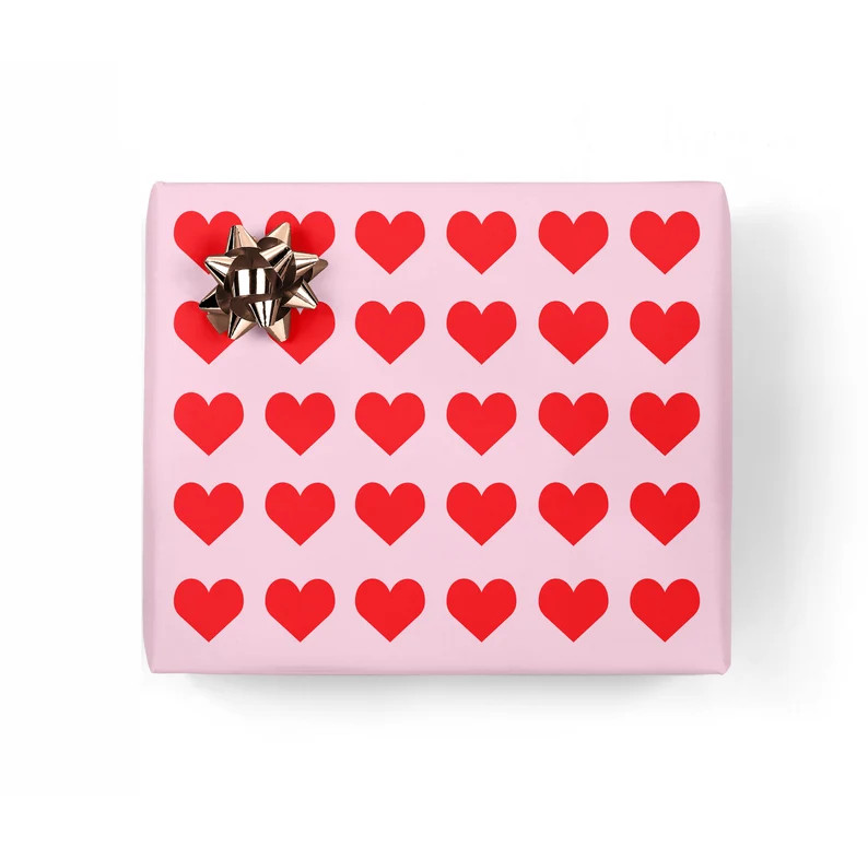 Red & Pink Heart gift wrap, everyday wrapping paper, birthday gift wrap, christmas wrapping paper... | Etsy (US)