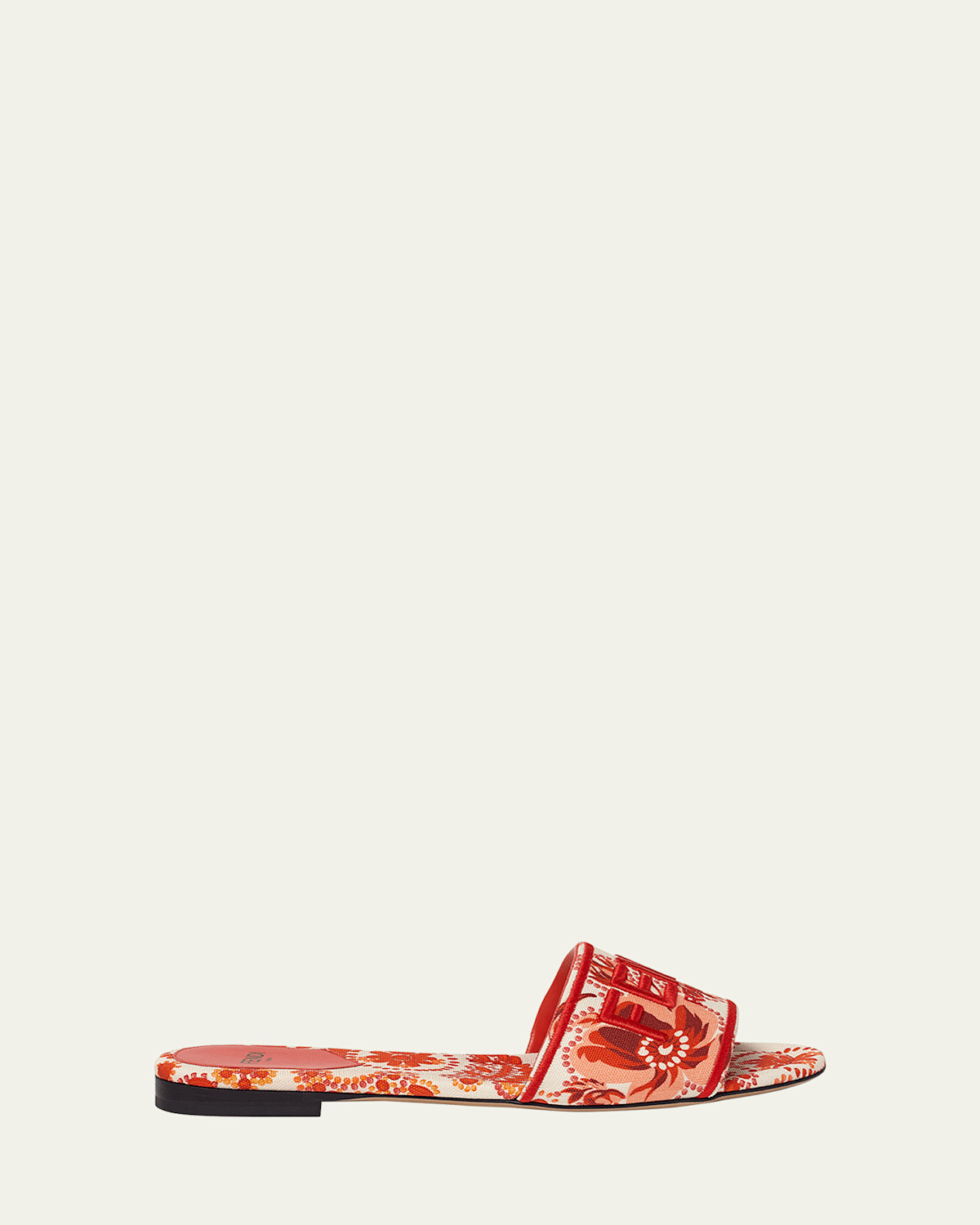Sunchine Bandana Print Canvas Flat Slide Sandals | Bergdorf Goodman