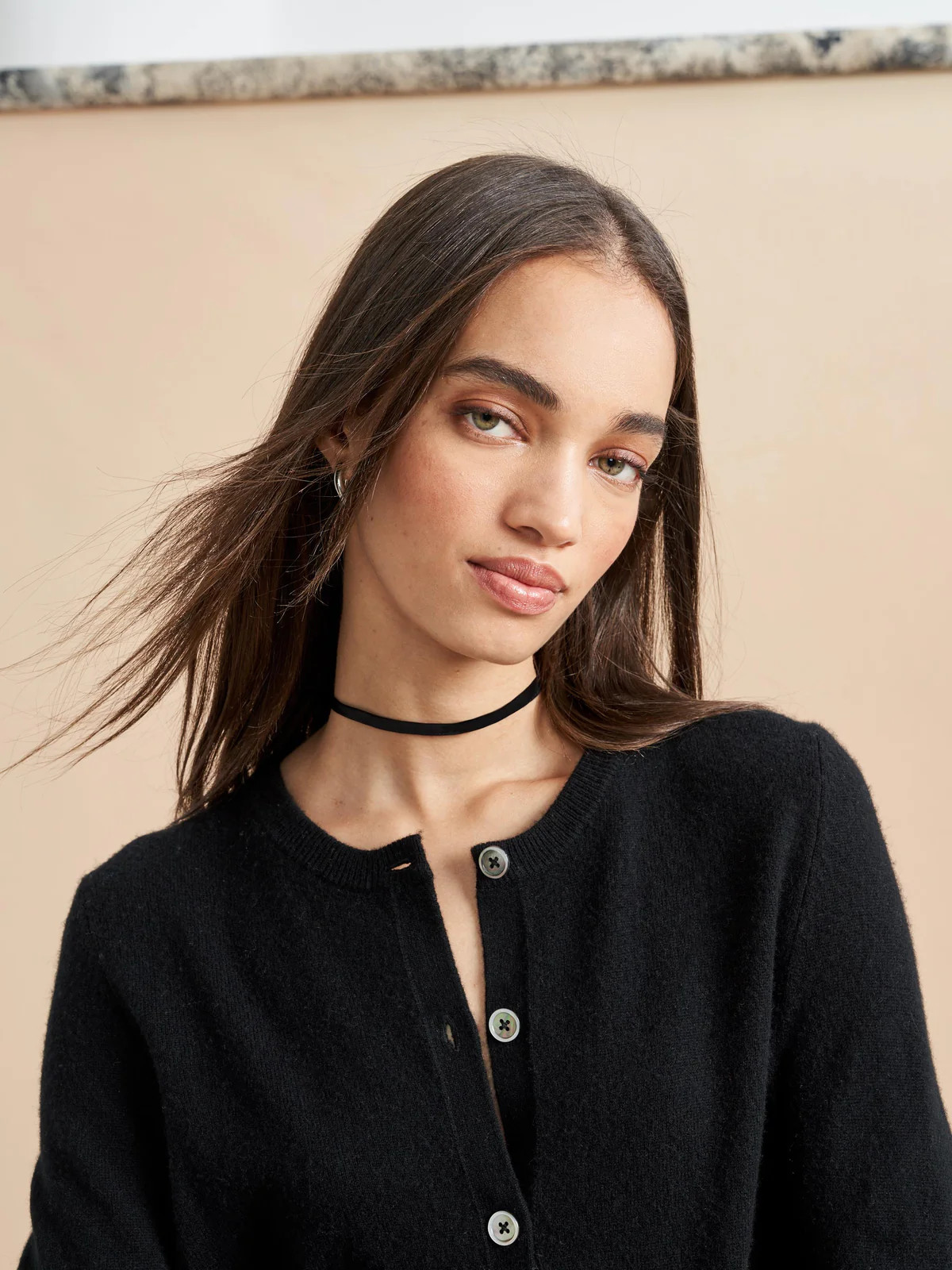 Black Solid Lean Lines Cardigan | La Ligne | La Ligne