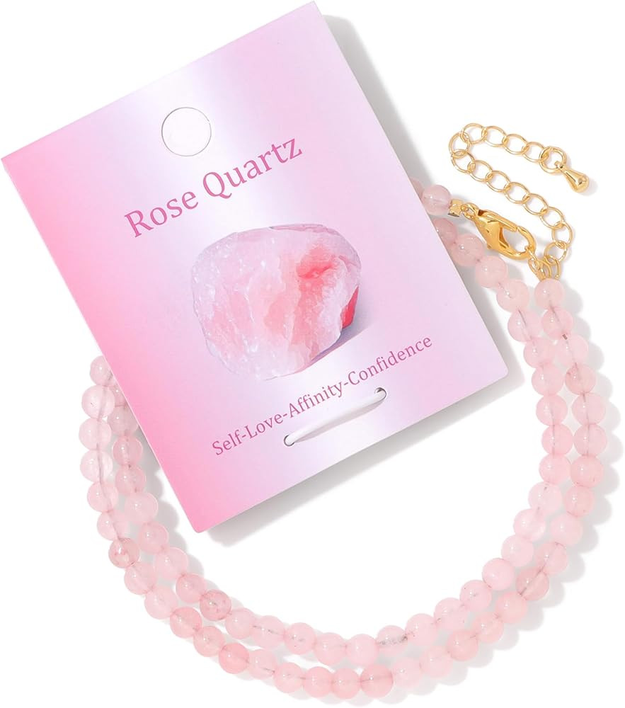 Turquoise Natural Stone Necklace for Women 4mm Handmade Crystal Choker Bead Necklace Gemstone Nec... | Amazon (US)