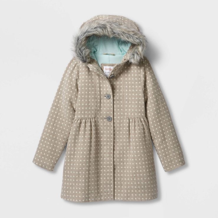 Girls' Faux Fur Lined Hooded Jacket - Cat & Jack™ | Target