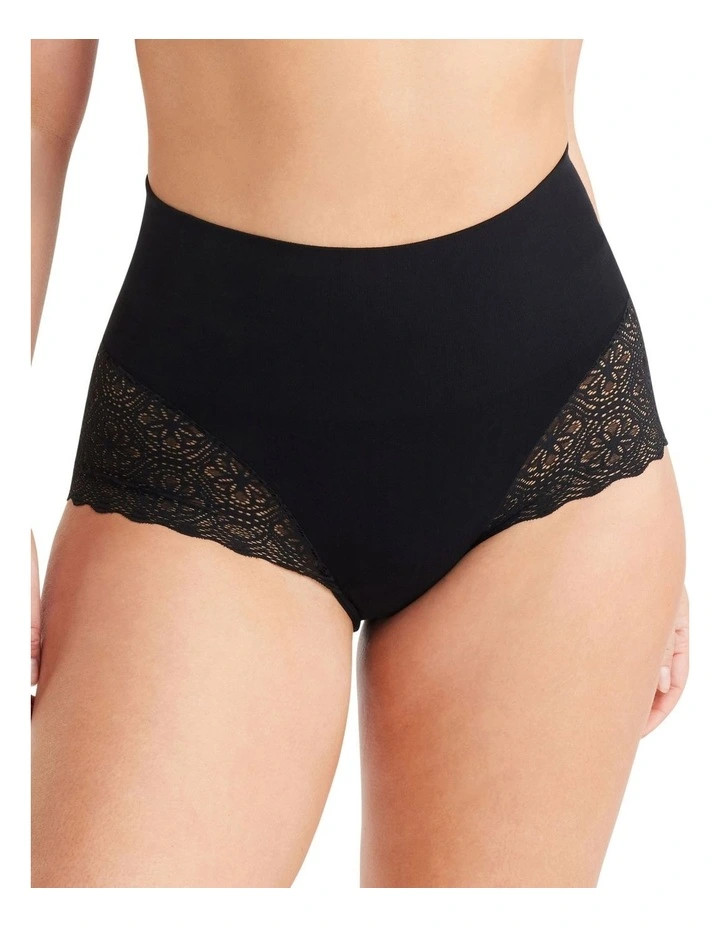 Bamboo & Lace Waisted Brief in Black | Myer