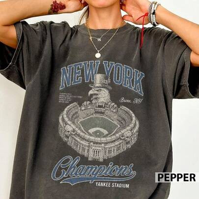 Vintage New York Baseball Champions Shirt Retro Yankee Stadium Tee | SHEIN