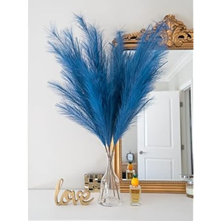 ZIFTY 7-Pcs 38"/3.1FT Faux Pampas Grass Large Tall Fluffy Artificial Fake Flower Boho Decor Bulrush  | Amazon (US)