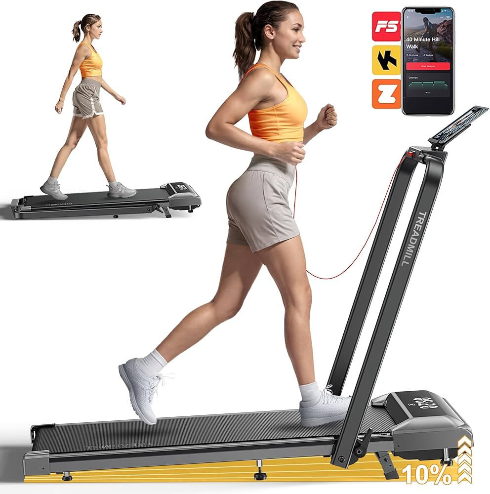 Walking Pad Treadmill with Incline, 2 in 1 Foldable Treadmills for Home Small Office, 300lbs Port... | Amazon (US)