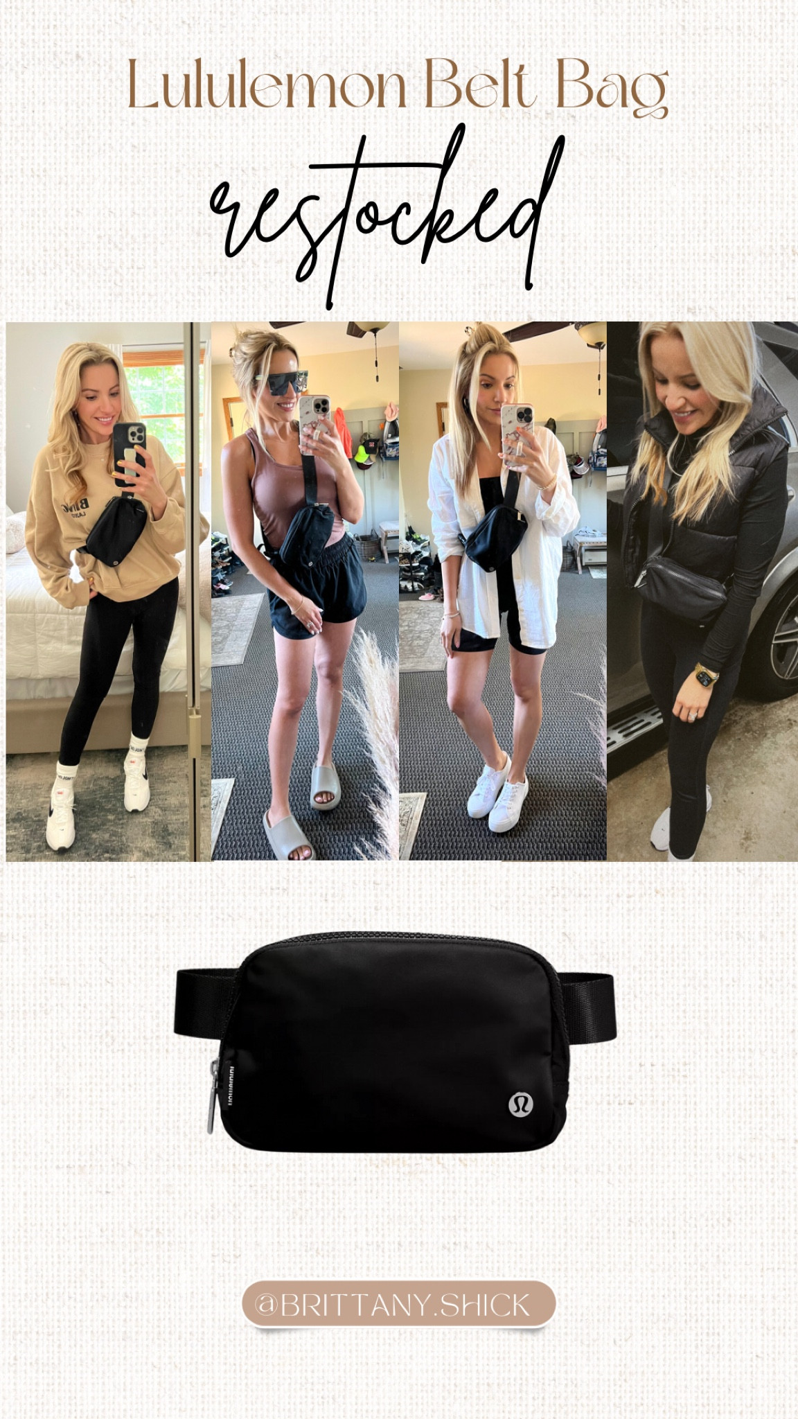Lululemon Belt Bag *Restocked* 1 L size Black - Makes such a great gift! 

#LTKunder50 #LTKunder100 #LTKstyletip