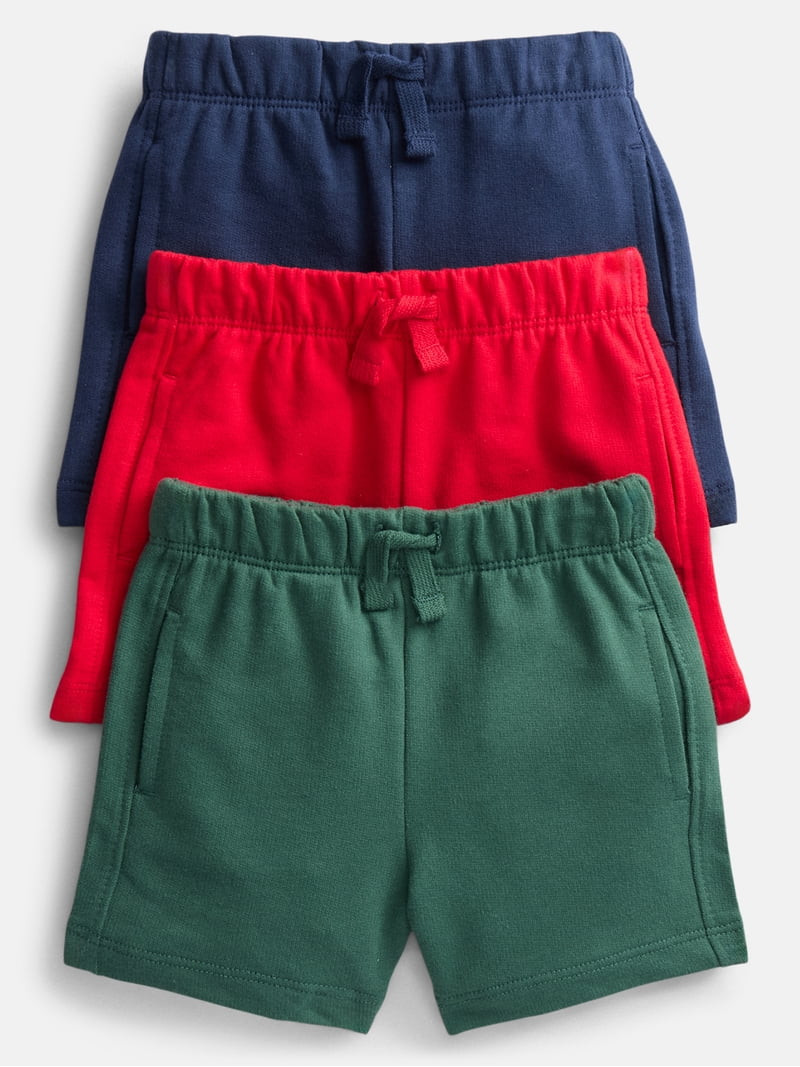 Wonder Nation Baby Boys French Terry Shorts, 3-Pack, Sizes 0-24 Months | Walmart (US)