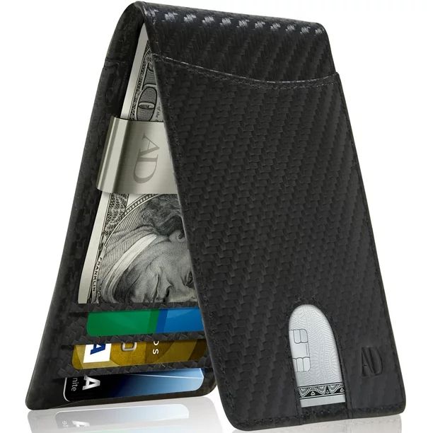 Slim Bifold Wallets For Men - Money Clip Wallet RFID Blocking Front Pocket Leather Thin Minimalis... | Walmart (US)