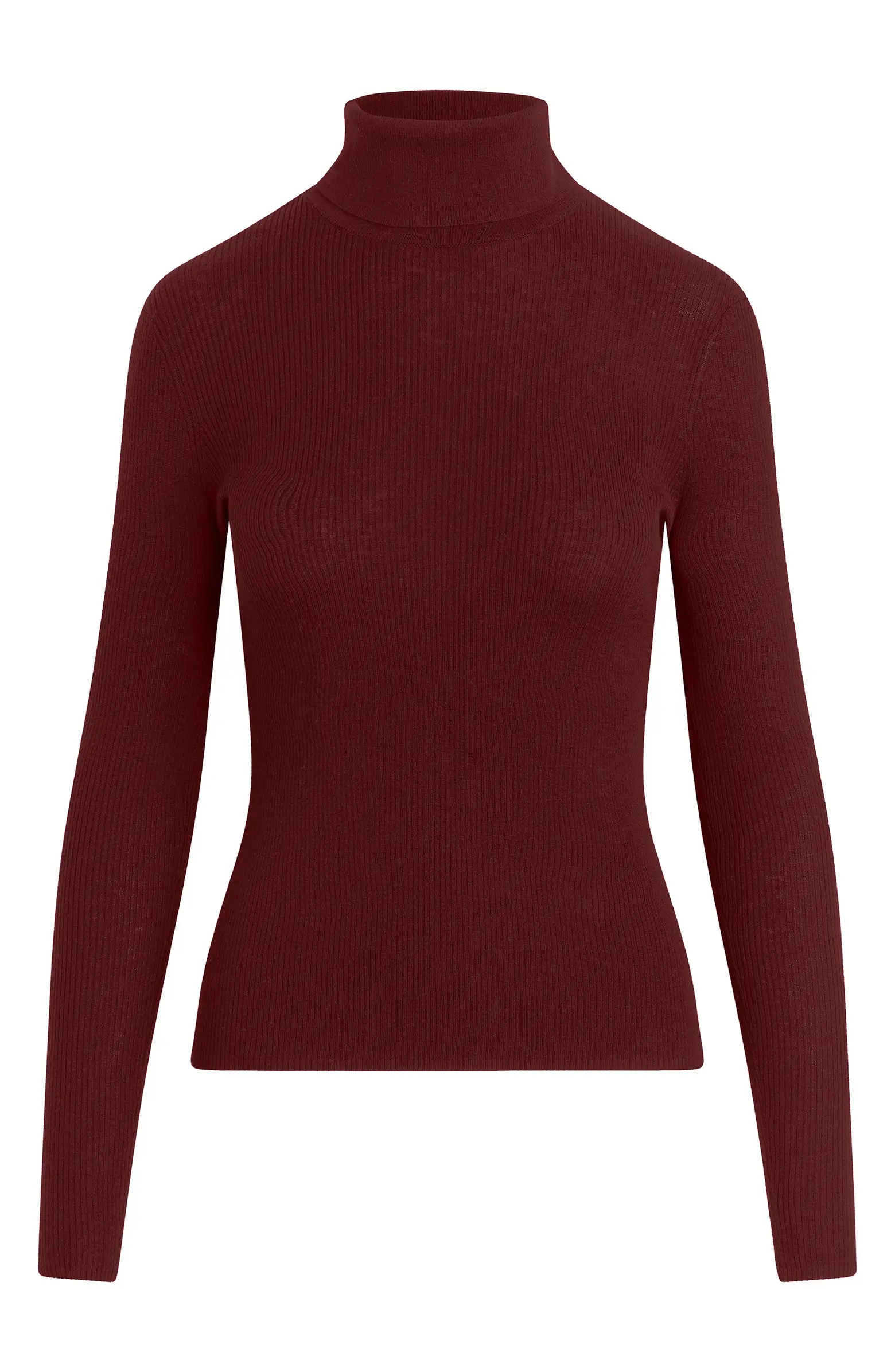 Amelia Rib Merino Wool Turtleneck Top | Nordstrom