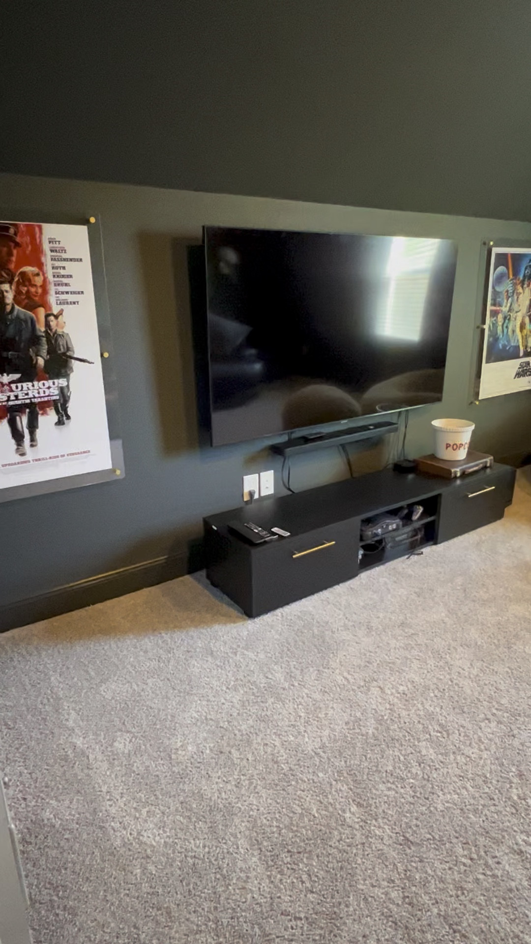 Movie Room reveal! Wall/Trim Color: SW Iron Ore

#LTKunder100 #LTKhome #LTKunder50