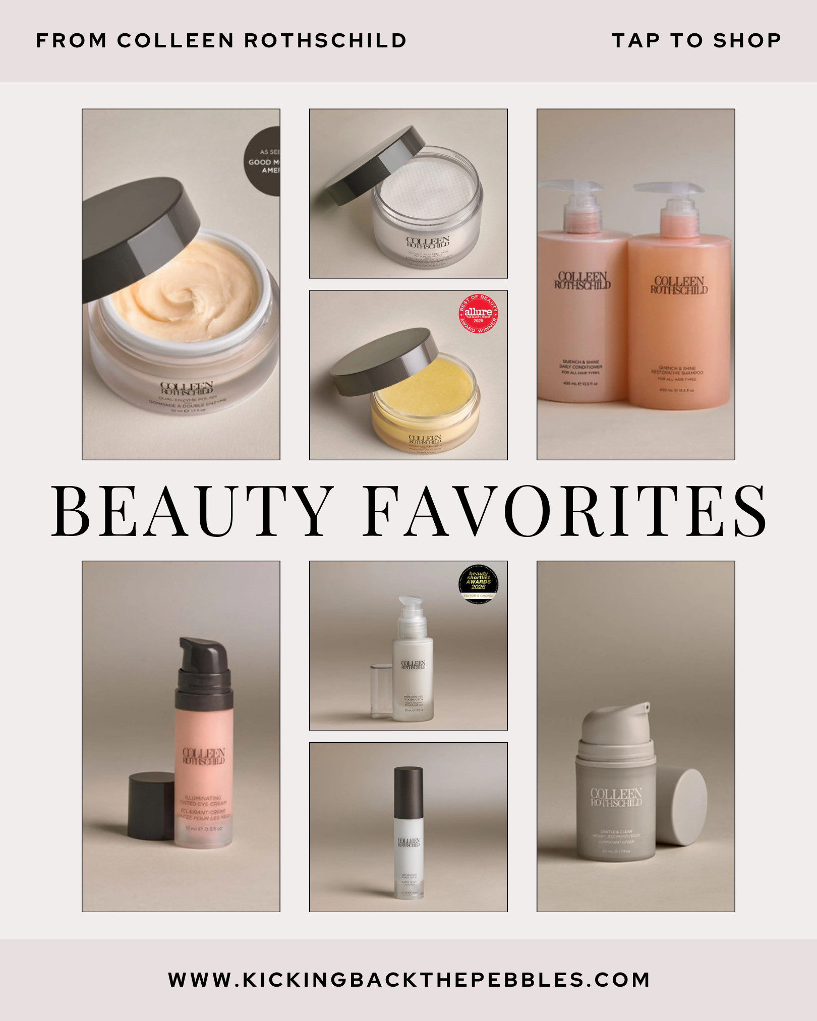 These Colleen Rothschild beauty favorites have been all over my feed lately, and I can see why. ✨ From nourishing haircare and hydrating skincare to brightening eye treatments and everyday essentials, this collection is packed with products designed to elevate your beauty routine. I'm especially loving the resurfacing peel pads, illuminating eye cream, restorative shampoo and conditioner, and the skincare staples that promise glowing, healthy-looking skin.

Whether you're looking to upgrade your skincare regimen, refresh your haircare routine, or discover new beauty favorites, these bestselling Colleen Rothschild products are worth a look. Think hydration, radiance, anti-aging ingredients, exfoliation, and spa-like self-care—all wrapped up in chic packaging.

Shop my favorite Colleen Rothschild skincare and beauty finds, including moisturizing face and neck treatments, exfoliating peel pads, illuminating eye cream, restorative haircare, cleansers, serums, and everyday essentials. 💕 #ColleenRothschild #BeautyFavorites #SkincareRoutine #HaircareEssentials #AntiAgingSkincare #LuxuryBeauty #SkincareLover #LTKFinds 

 

#LTKBeauty #LTKselfcare #LTKOver40