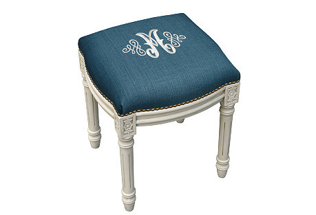 Monogrammed Decorative Vanity Stool | One Kings Lane