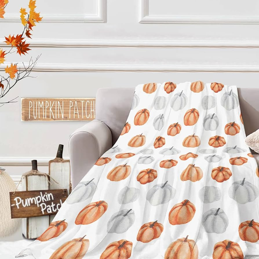 Pumpkin Fall Blanket – Your Cozy and Soft Fall Home Decor Sofa Bed Throw 50"x60" | Amazon (US)
