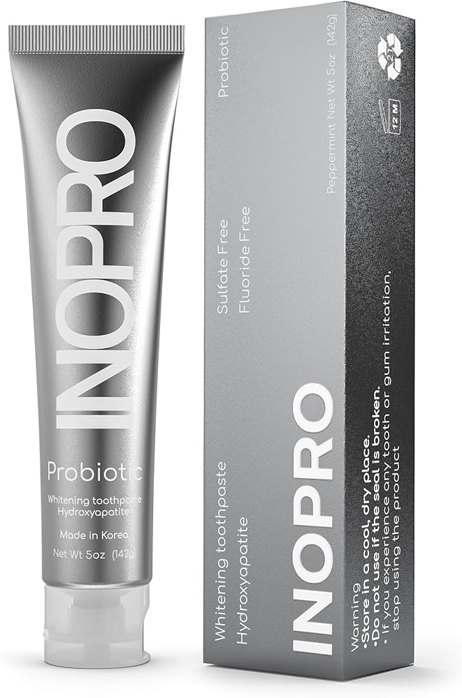 InoPro Whitening Hydroxyapatite Toothpaste with Probiotic for Sensitive Teeth, Fluoride Free Enam... | Amazon (US)
