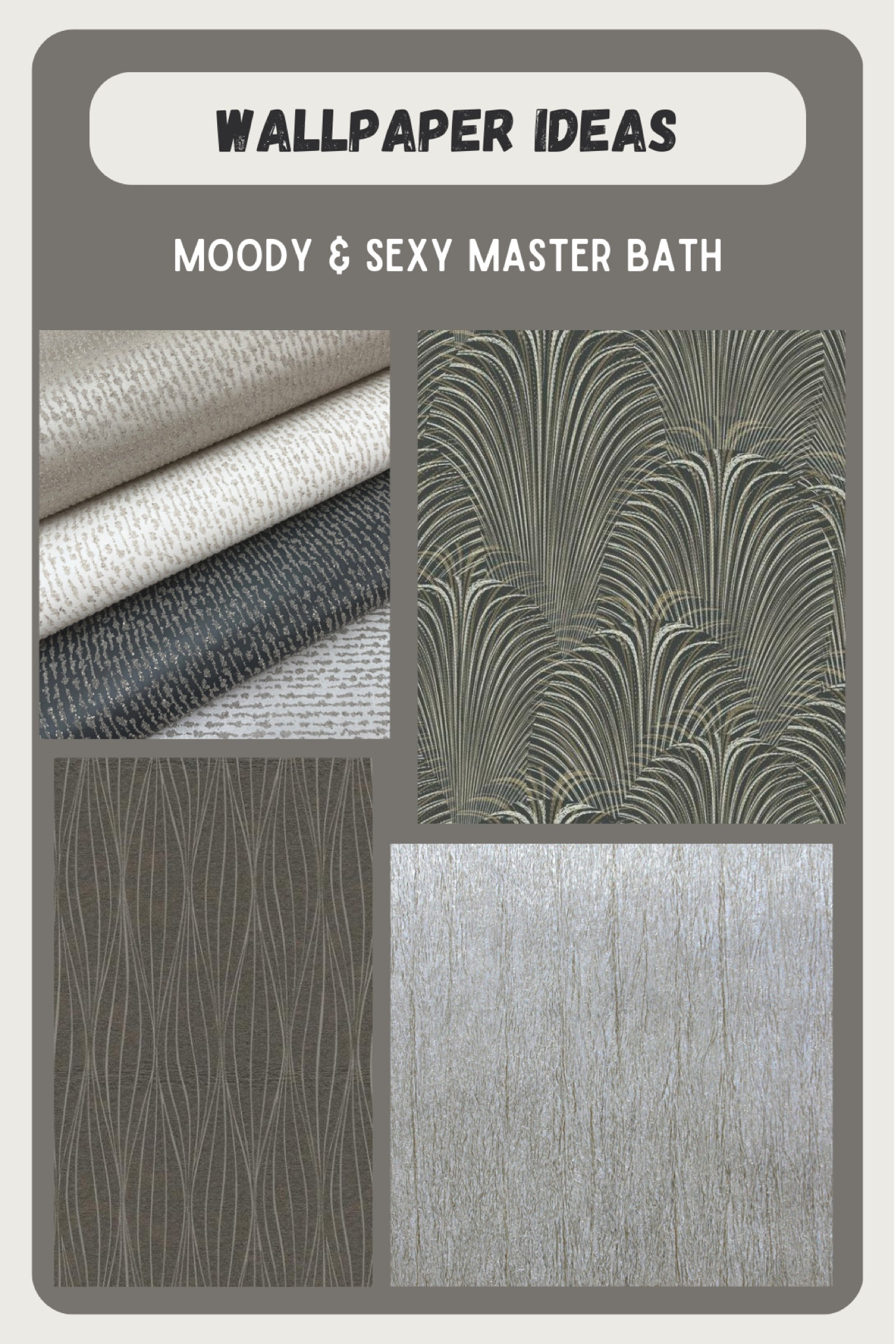 Moody and sexy primary bathroom wallpaper ideas!

#LTKhome