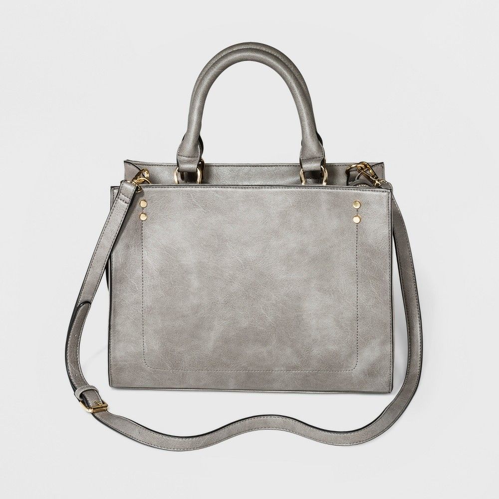 Double Handle Satchel Handbag - A New Day Gray, Women's | Target