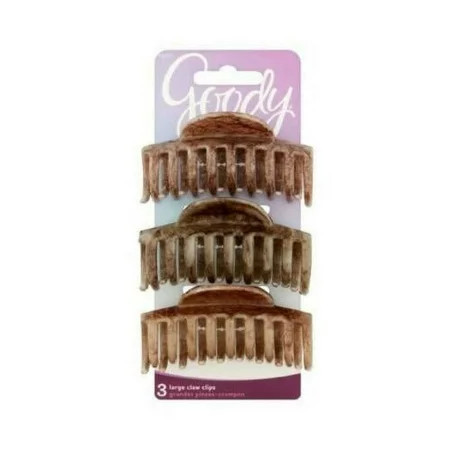 Goody Suzy Claw Clips - Goody Set Of 3 Suzy large Claw Clips In Brown Shades | Walmart (US)