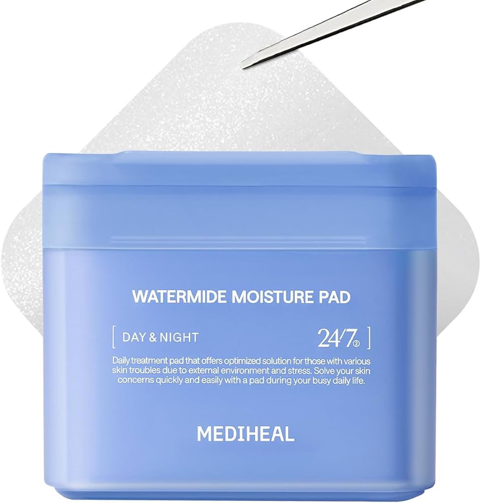 MEDIHEAL Watermide Moisture Pad - Square Cotton Facial Toner Pads with Icelandic Glacial Water - ... | Amazon (US)