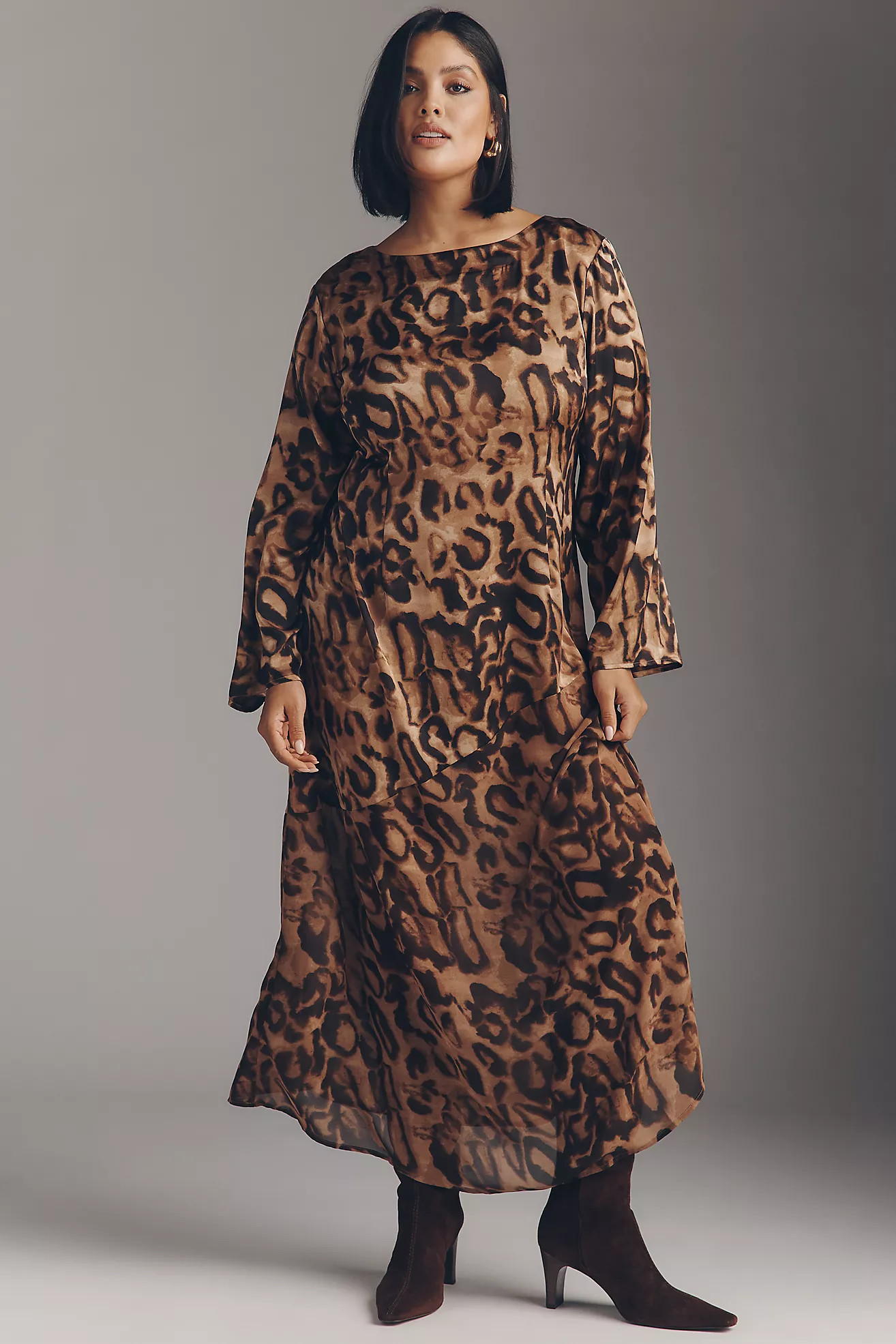 Curaae Zali Long-Sleeve Boat-Neck Maxi Dress | Anthropologie (US)