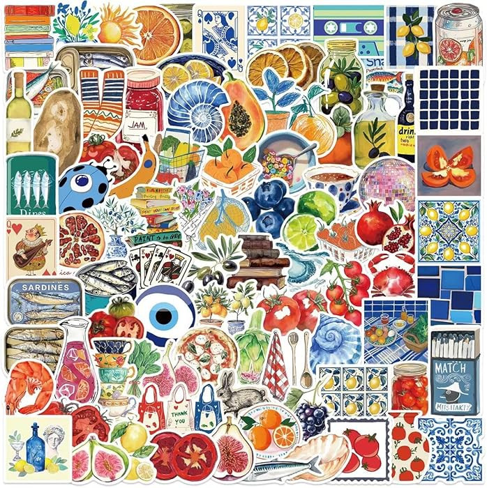 100 Pack Waterproof Vinyl Stickers - Aesthetic Summer Decals for Scrapbooking, Journals, Laptops,... | Amazon (UK)