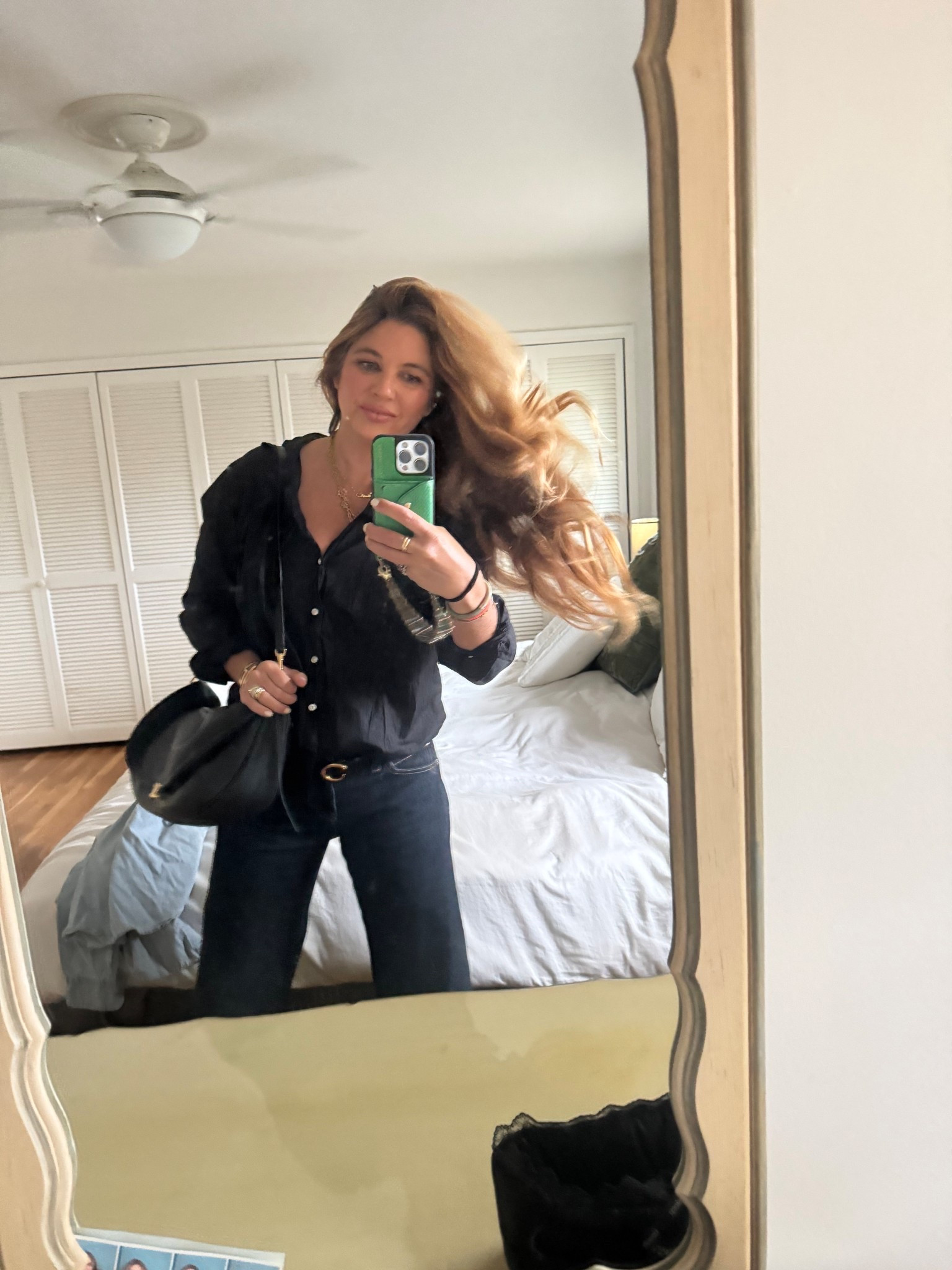 Hair via T3 hot rollers and Académie Hair  sea glass. 
Jeans size 27…my current favorites  

#LTKdayinmylife #LTKgrwm #LTKWorkwear