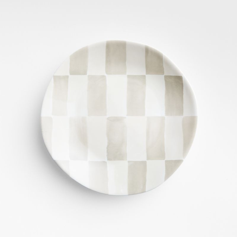 Marin Checkered Grey Melamine Salad Plate | Crate & Barrel | Crate & Barrel