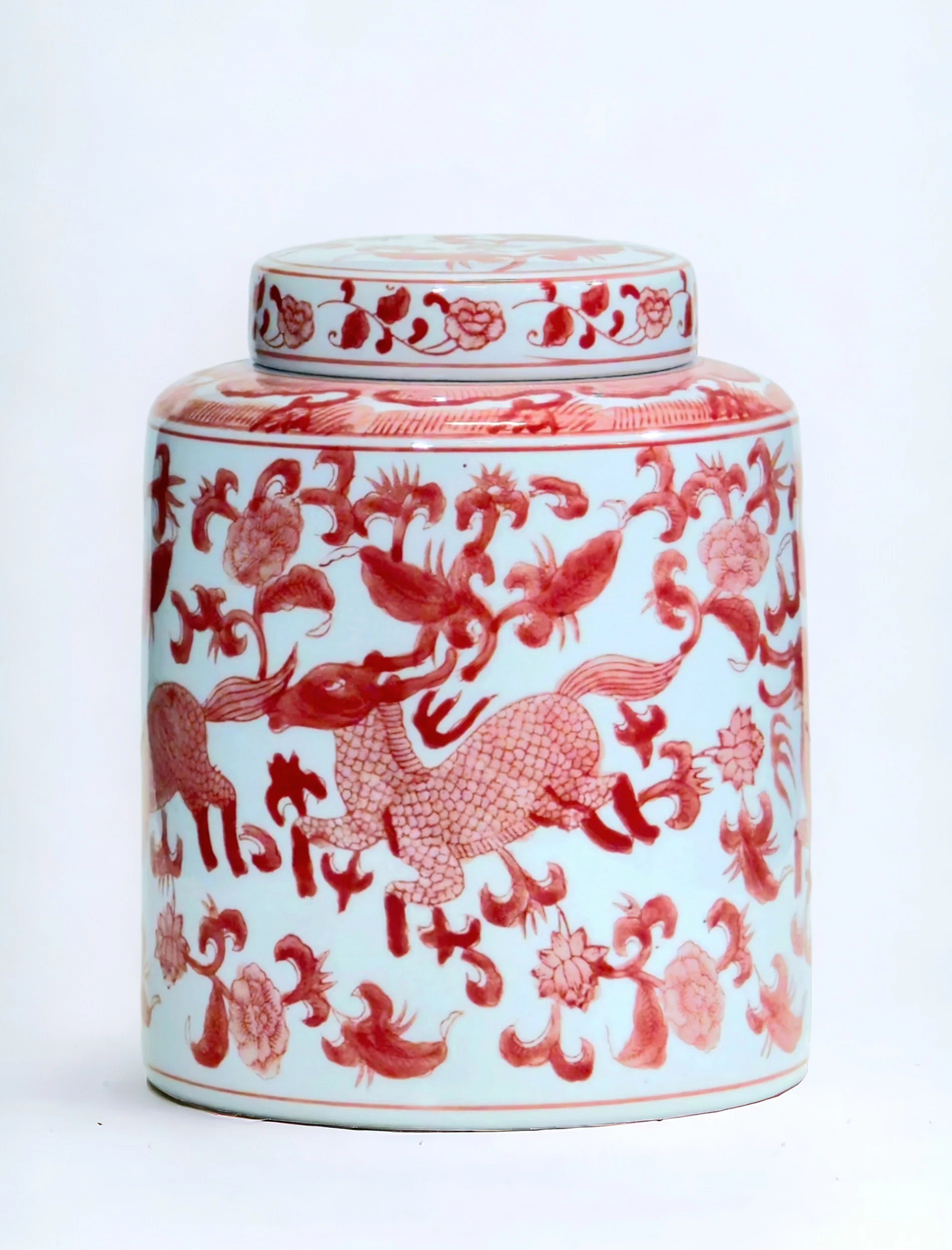 Bungalow Rose 10" Porcelain Ginger Jar with Chinoiserie Deer Design | Wayfair | Wayfair North America