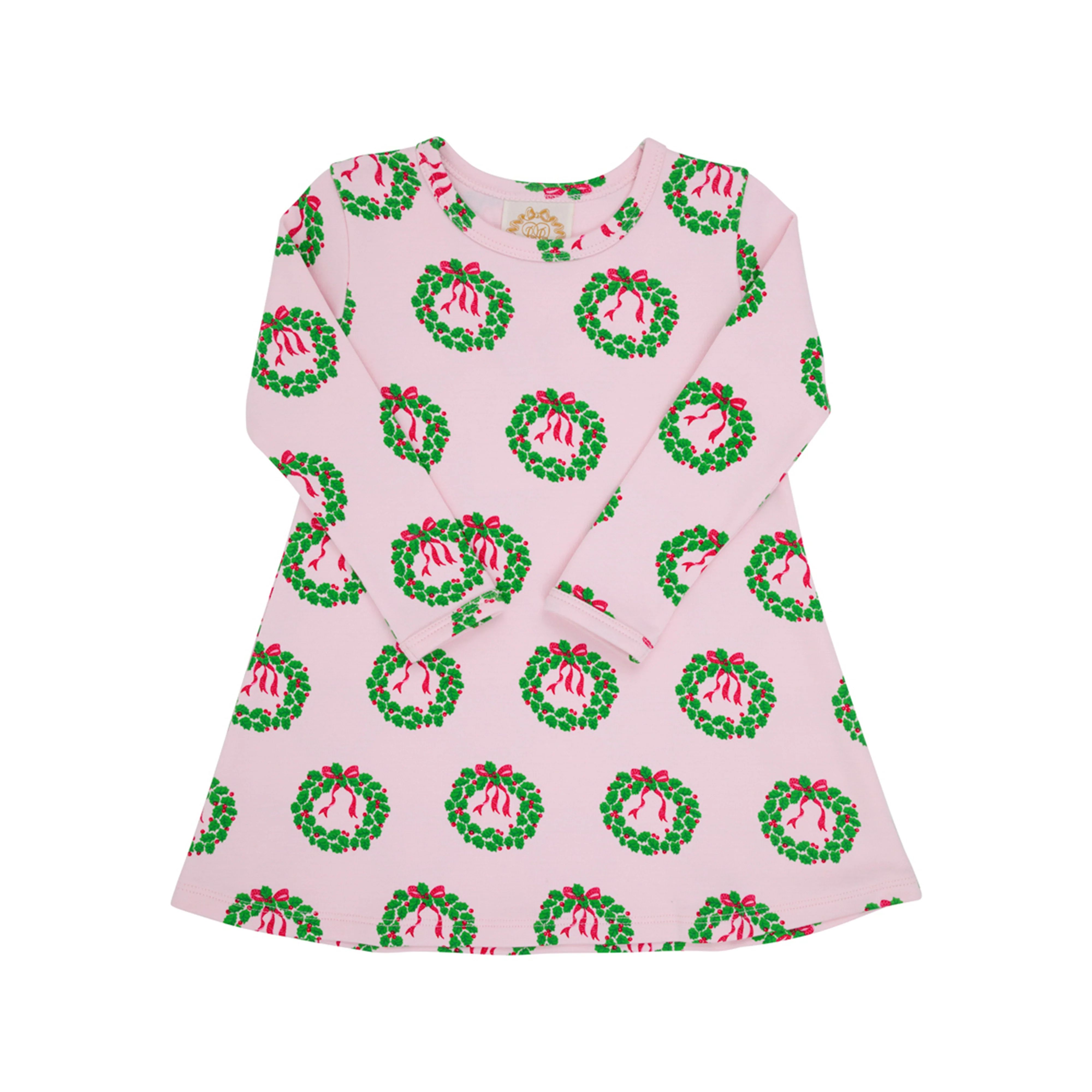 Long Sleeve Polly Play Dress - Deck The Halls with Bows & Holly | The Beaufort Bonnet Company