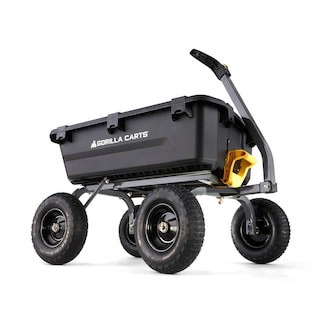 7 cu. ft. (40 in. x 27 in. x 11 in.), Patented Poly Bed Dumping Garden Cart, 1200 lbs. Capacity, Pull/Tow Handle Design | The Home Depot