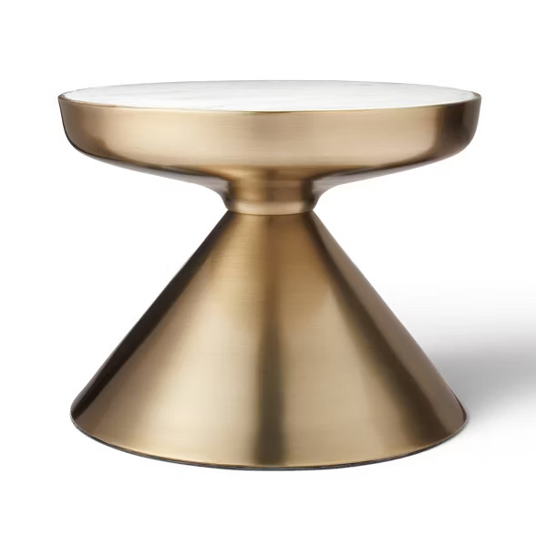 6" x 7.5" Iron and Marble Plant Stand Gold - Hilton Carter for Target | Target