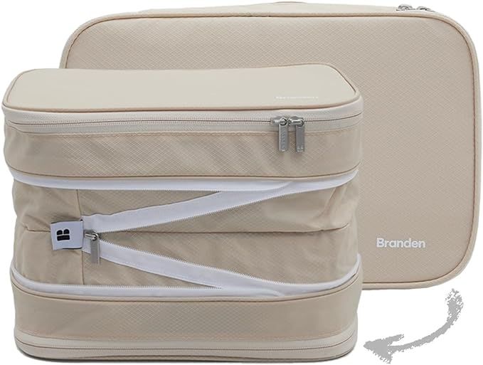 BRANDEN Compression Packing Cube | Large | Sand beige | Travel Essentials | Sturdy & Lightweight ... | Amazon (US)