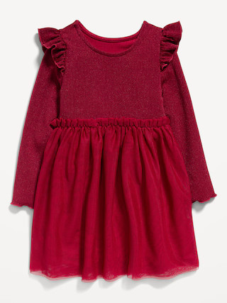 Fit &amp; Flare Rib-Knit Ruffled Tutu Dress for Toddler Girls | Old Navy (US)