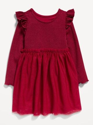 Fit & Flare Rib-Knit Ruffled Tutu Dress for Toddler Girls | Old Navy (US)