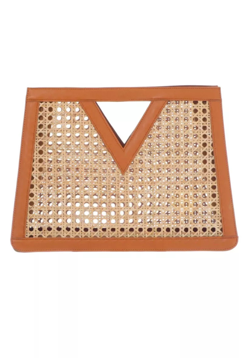 Brown Rattan Kane Clutch | Belk