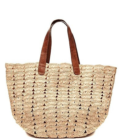 Mar Y Sol Paros Raffia Carryall Tote Bag - Natural | Dillard's