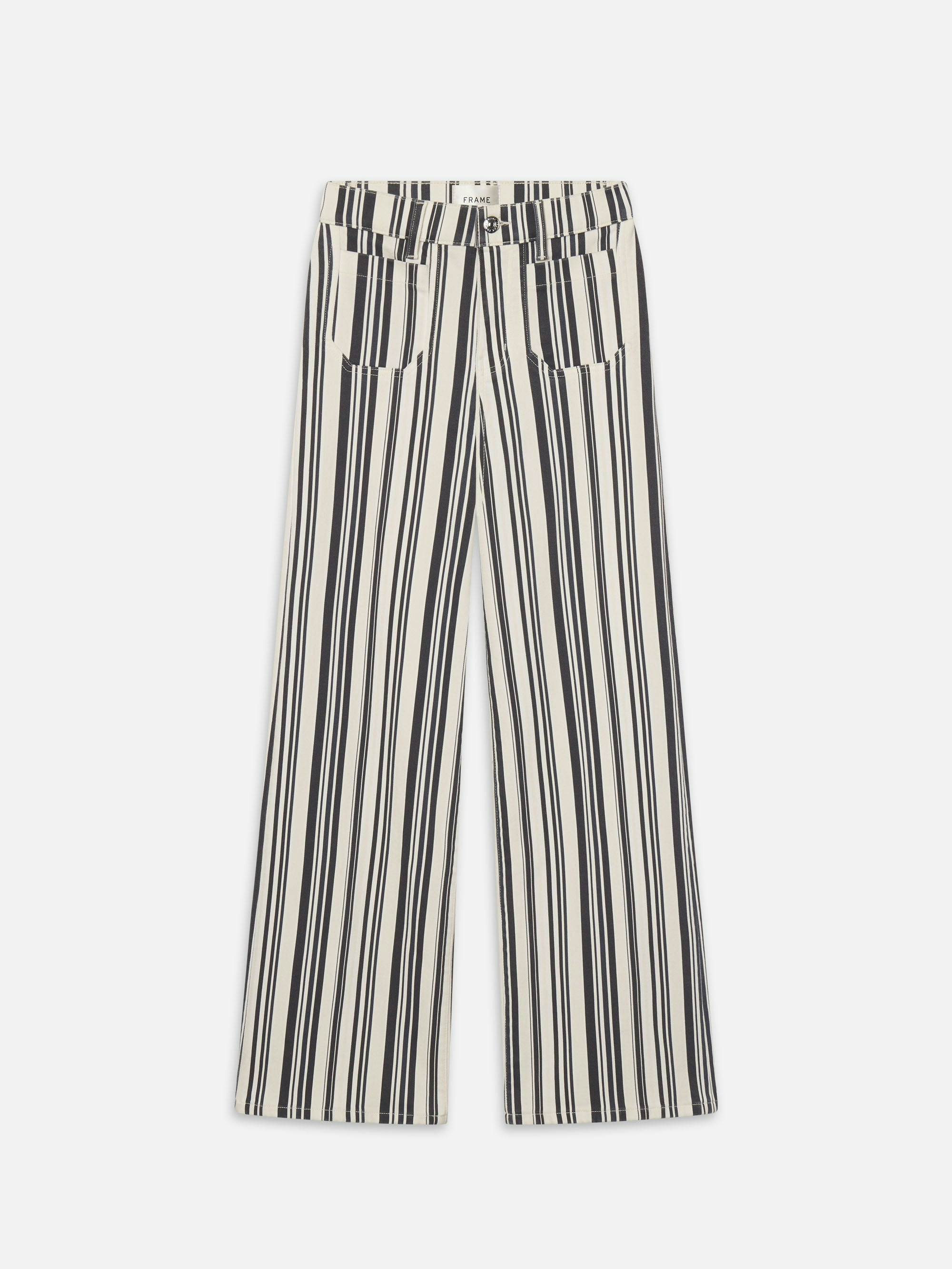 Le Slim Palazzo Modernist Pocket -- Navy Stripe | Frame Denim