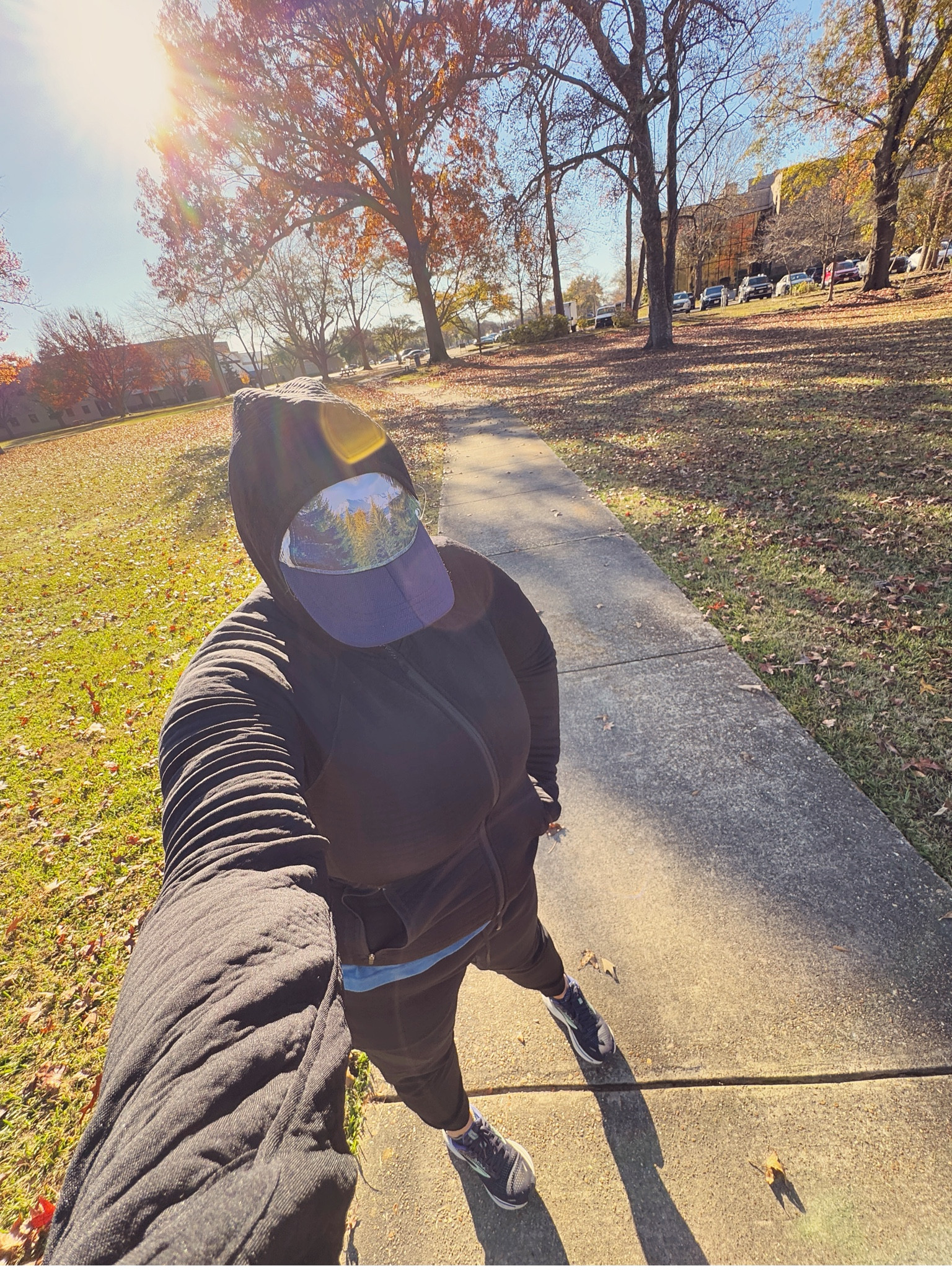 I know I look ridiculous but there was some serious chilly bite in the air on my walk this morning. But, thanks to this amazing polartec jogger and jacket set from Title Nine I was toasty warm. It’s stretchy, warm, and not bulky at all. Plus, it looks cute to wear running errands or walking laps while my son is at tennis. 