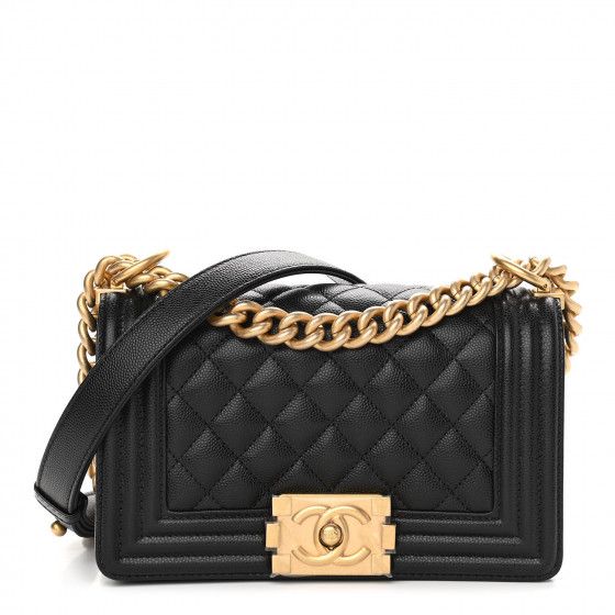 CHANEL Caviar Quilted Small Boy Flap Black | Fashionphile