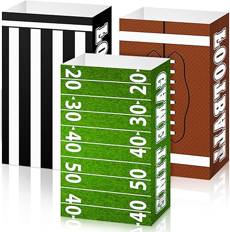 Funrous 36 Packs Football Party Bags Football Paper Gift Treat Candy Bags for Game Day Themed Par... | Amazon (US)