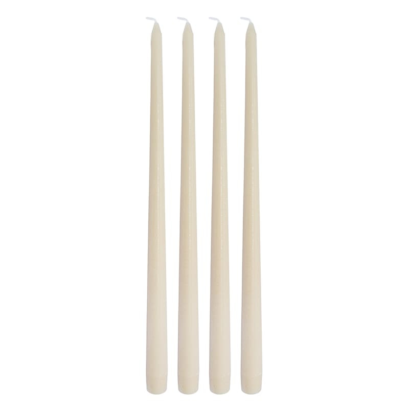 4-Pack Tan Unscented Taper Candles, 14" | At Home