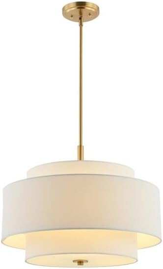SAFAVIEH Lighting Collection Cambrie White/Brass Gold Chandelier | Amazon (US)