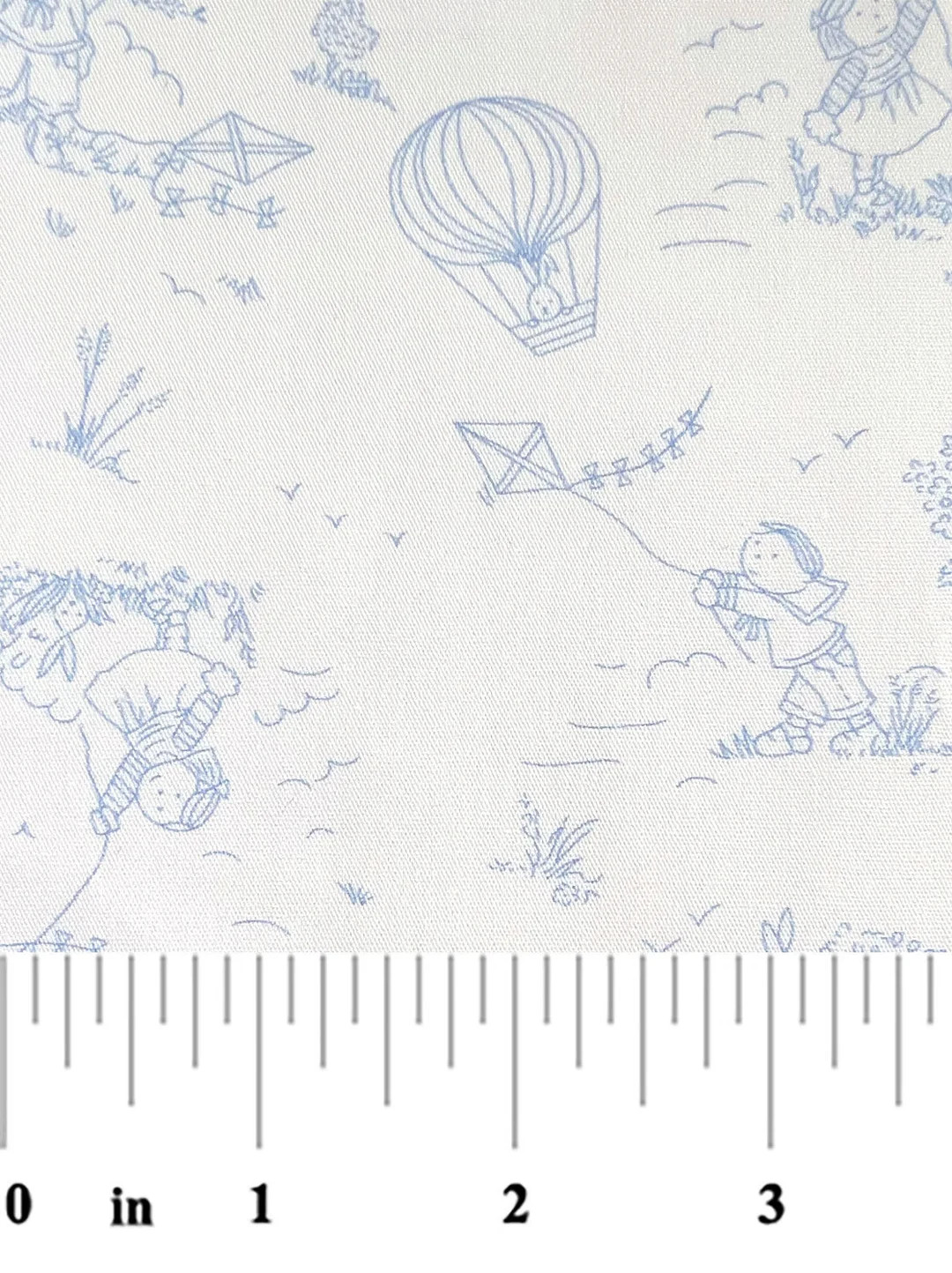 Children, Kites, and Hot Air Balloons Toile Fabric Blue and White by Fabric Finders - Etsy | Etsy (US)