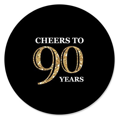 Big Dot of Happiness Adult 90th Birthday - Gold - Birthday Party Circle Sticker Labels - 24 Count | Target